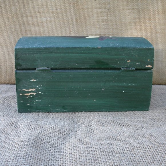 Vintage Warren Kimble Folk Art Wood Rabbit Decorative Box - Picture 4 of 16